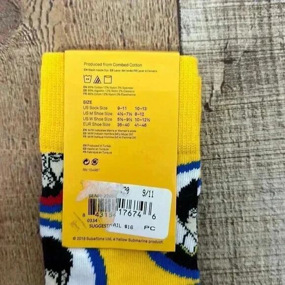 NWT Happy Socks The Beatles Combed Cotton Women’s 5.5-9.5 - Picture 3 of 4